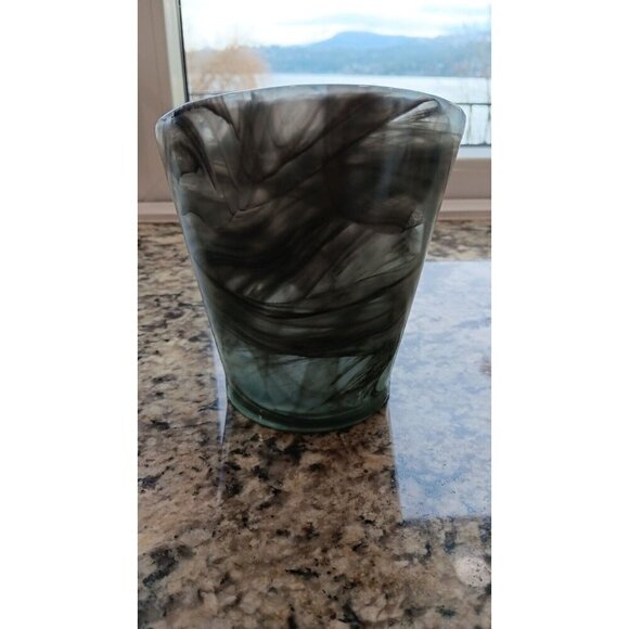 Vintage Handmade Decorative Swirl Art Glass For Candles Or Flowers - Picture 7 of 12